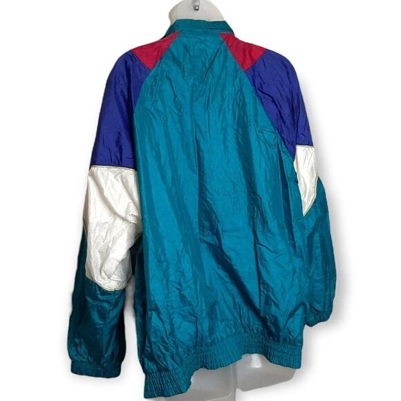 Bold Spirit Vintage 80s Color Block Embroidered Windbreaker sz L - Picture 4 of 5